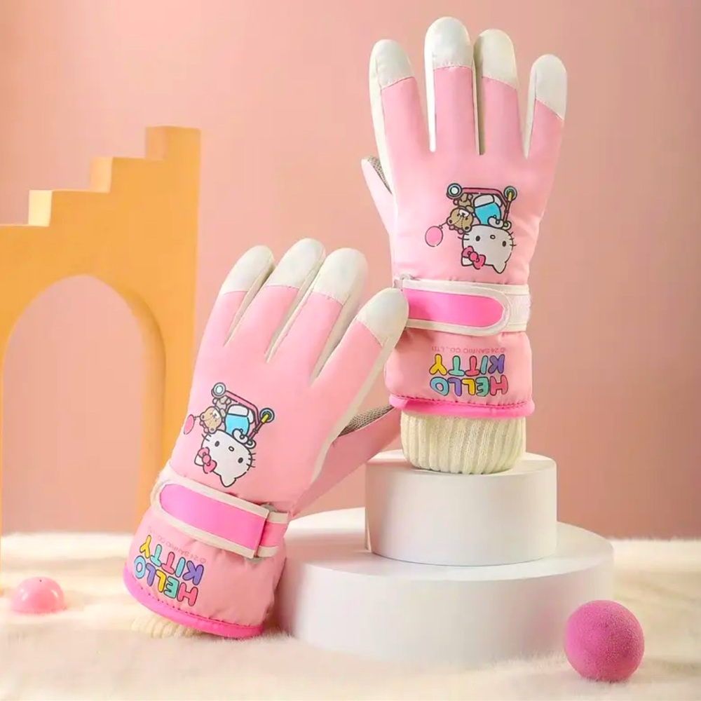 🆕 Hello Kitty - Sanrio - Winter Ski Snow Gloves - Youth M/L - Pink